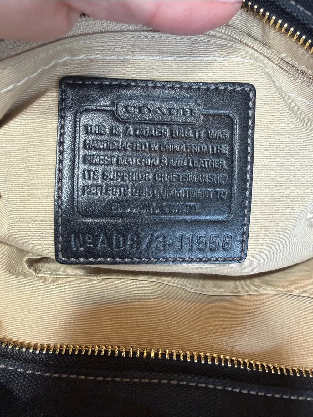 Coach Classic Y2K 2008 Hamptons Madeline Signature Black Satchel Bag